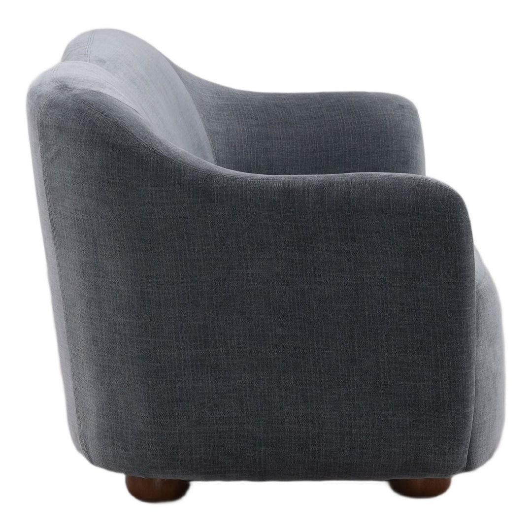 Franelle Upholstered Sofa, Blue, profile view
