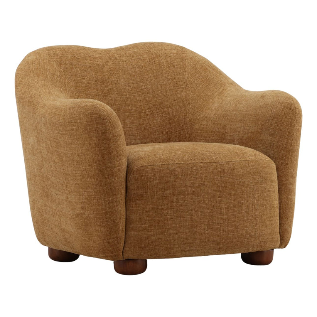 Franelle Ochre Lounge Chair, three-quarter studio view