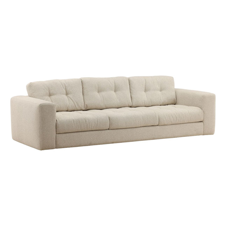 Winren Oatmeal Boucle Sofa, three-quarter studio view
