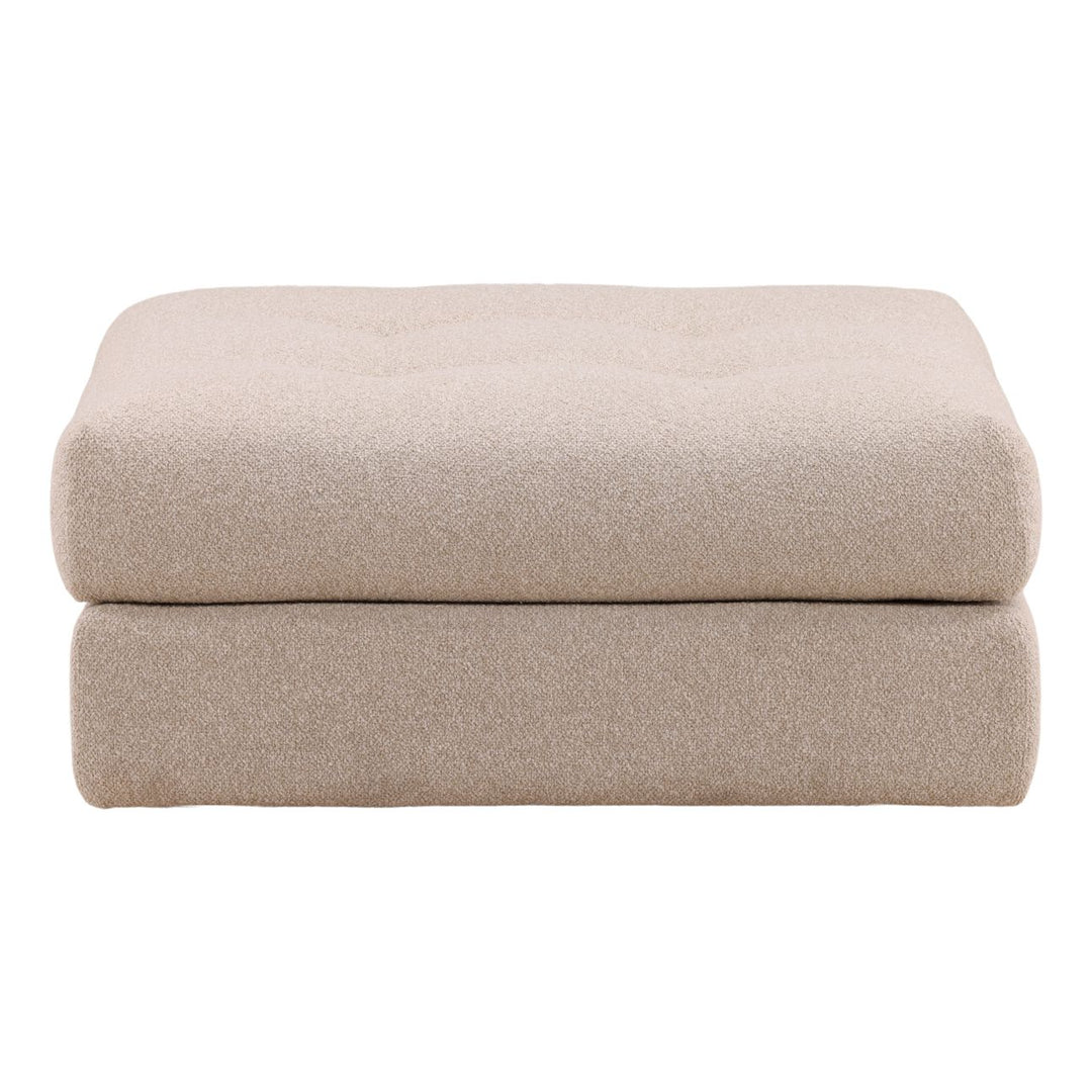 Wren Boucle Ottoman, front view