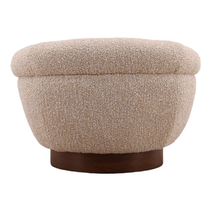 Arbor Beige Boucle Swivel Chair, back view
