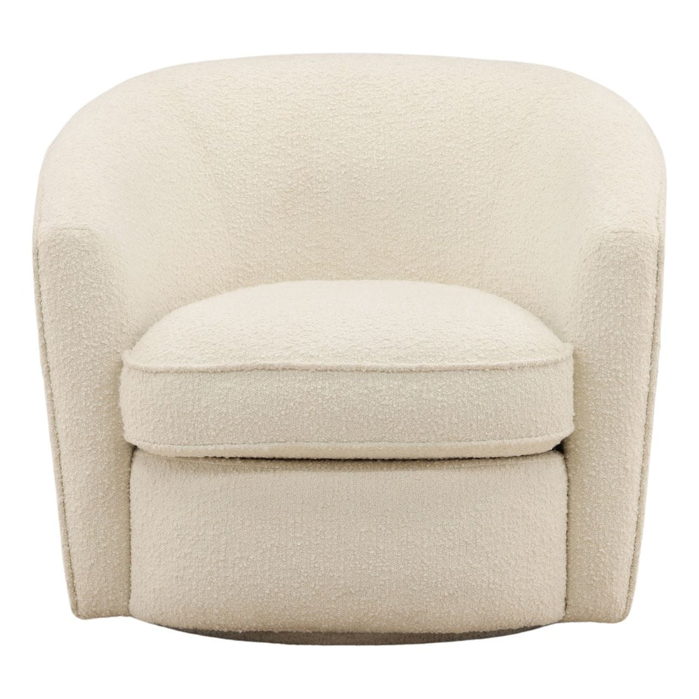 Marielle Cream Boucle Swivel Chair, front view