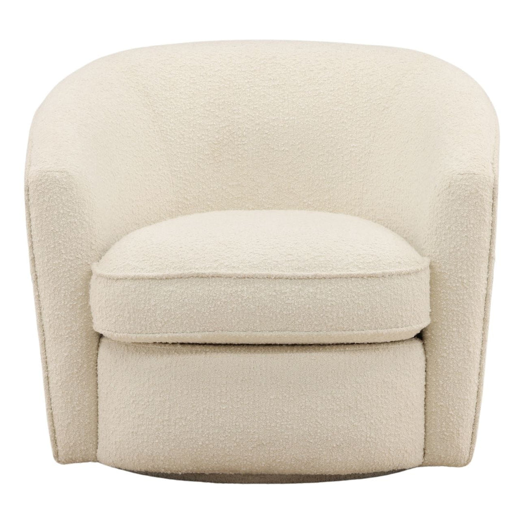 Marielle Cream Boucle Swivel Chair, front view