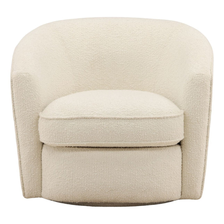 Marielle Cream Boucle Swivel Chair, front view