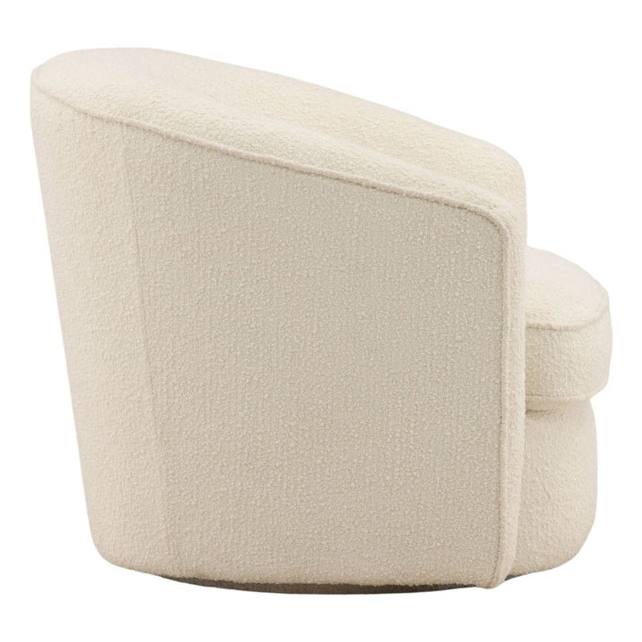 Marielle Cream Boucle Swivel Chair, profile view