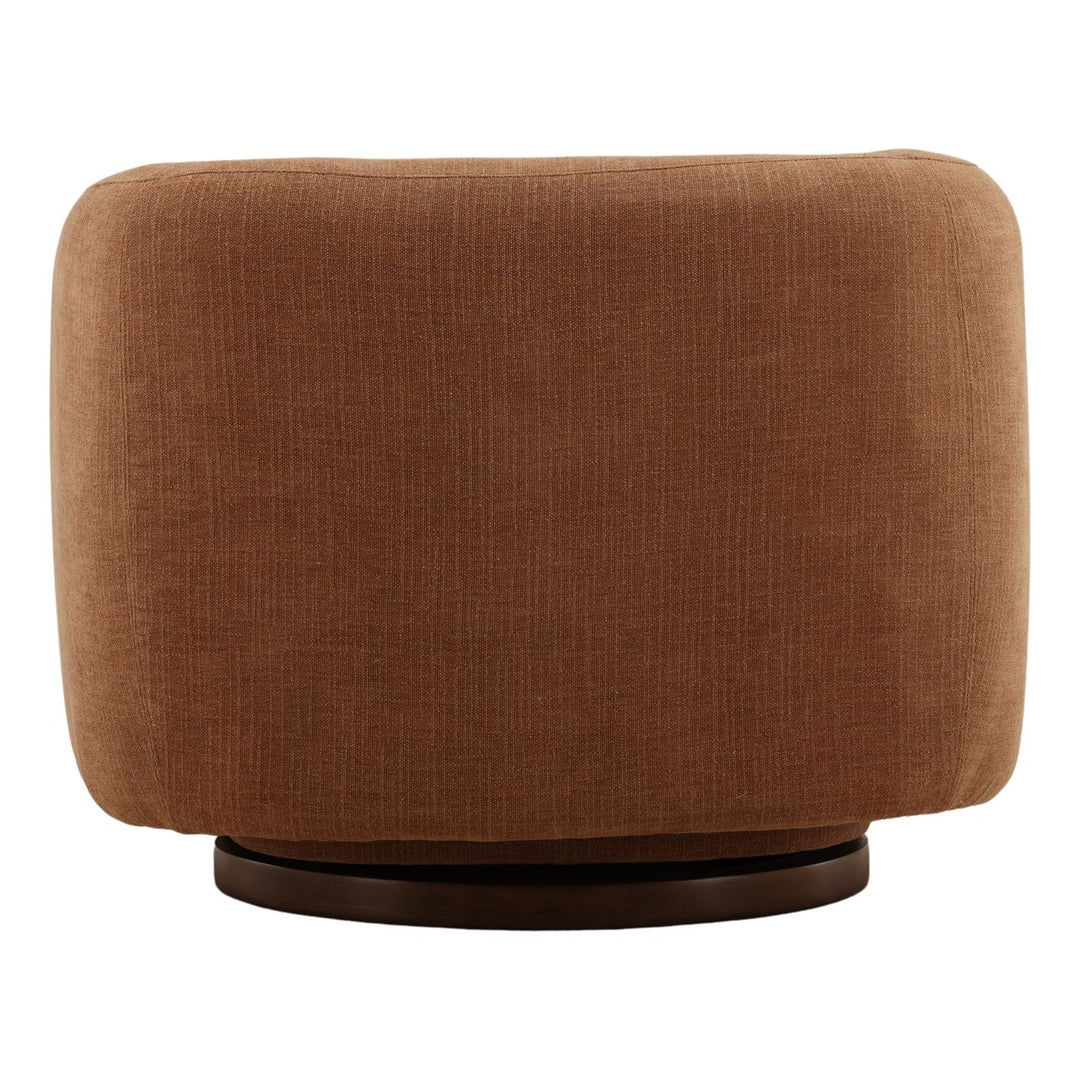 Faena Rust Woven Swivel Chair, back view