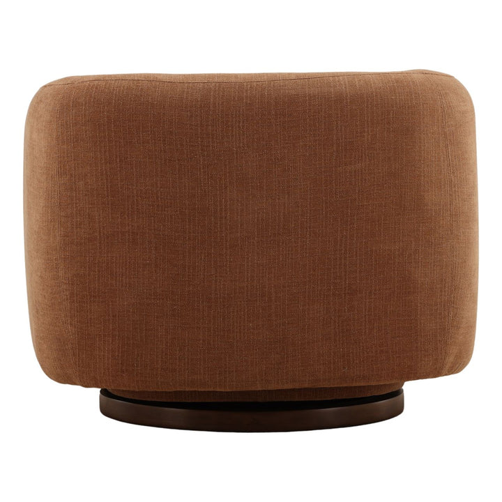 Faena Rust Woven Swivel Chair, back view