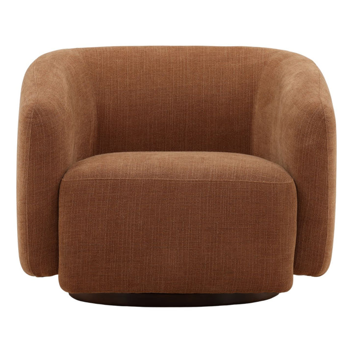 Faena Rust Woven Swivel Chair, front view