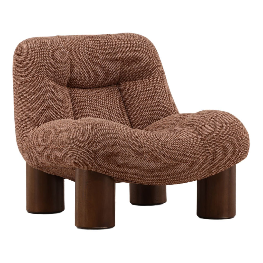 Ellery Clay Chenille Lounge Chair, three-quarter studio view