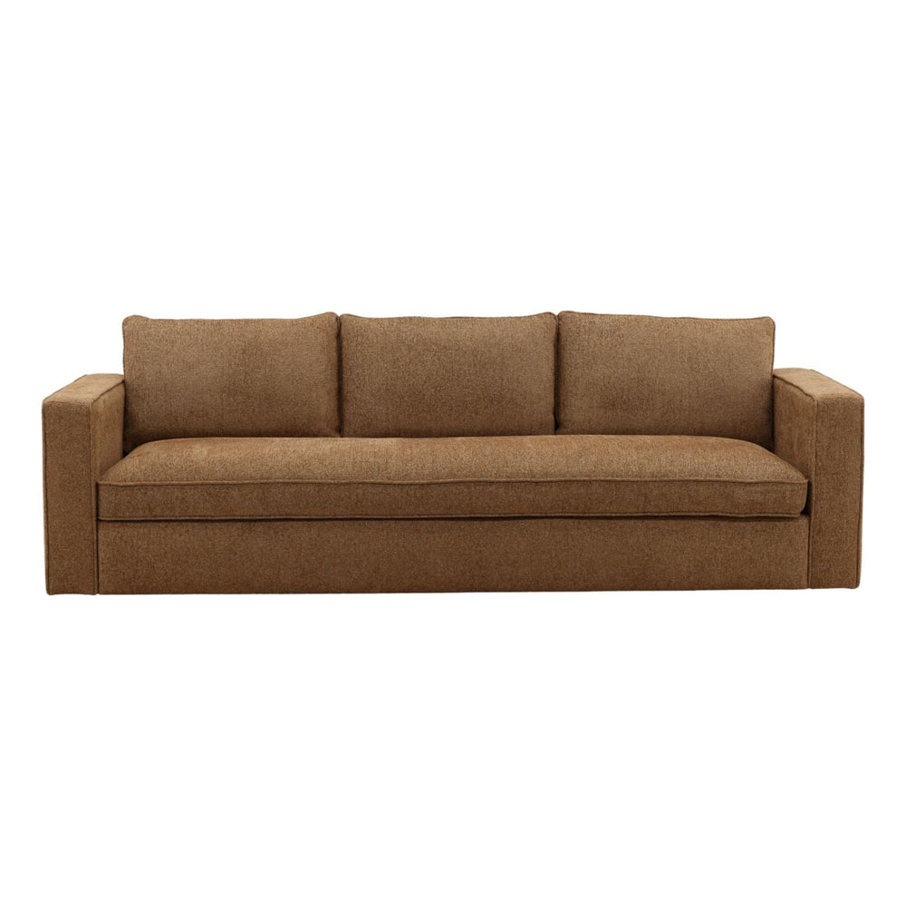 Halren Brown Chenille Sofa, front view