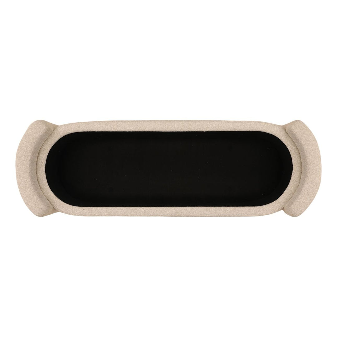 Kessa Boucle Storage Bench, overhead view