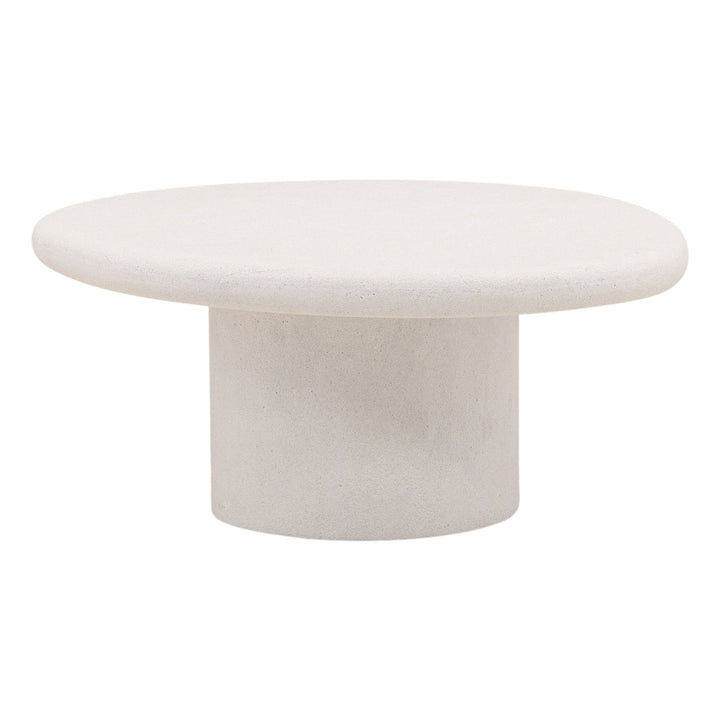 Rafe White Outdoor Coffee Table, three-quarter studio view