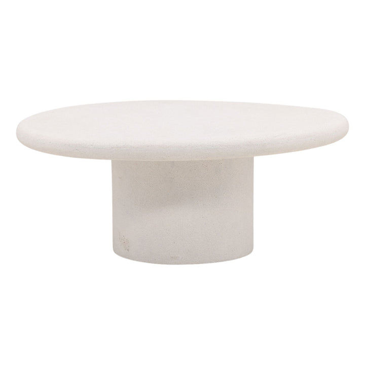 Rafe White Outdoor Coffee Table, profile view