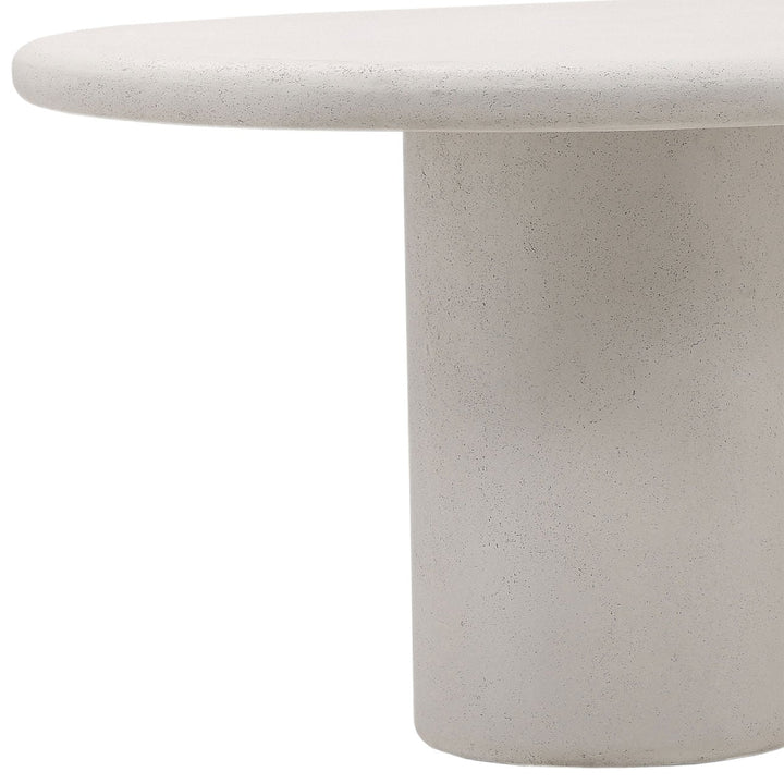 Emmett White Concrete Outdoor Dining Table, detail 1 view