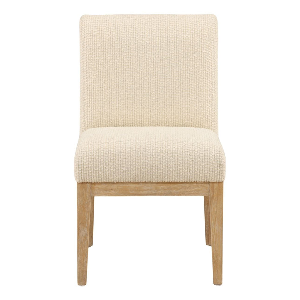 Jalenna Cream Boucle Dining Chairs, Set of 2, front view