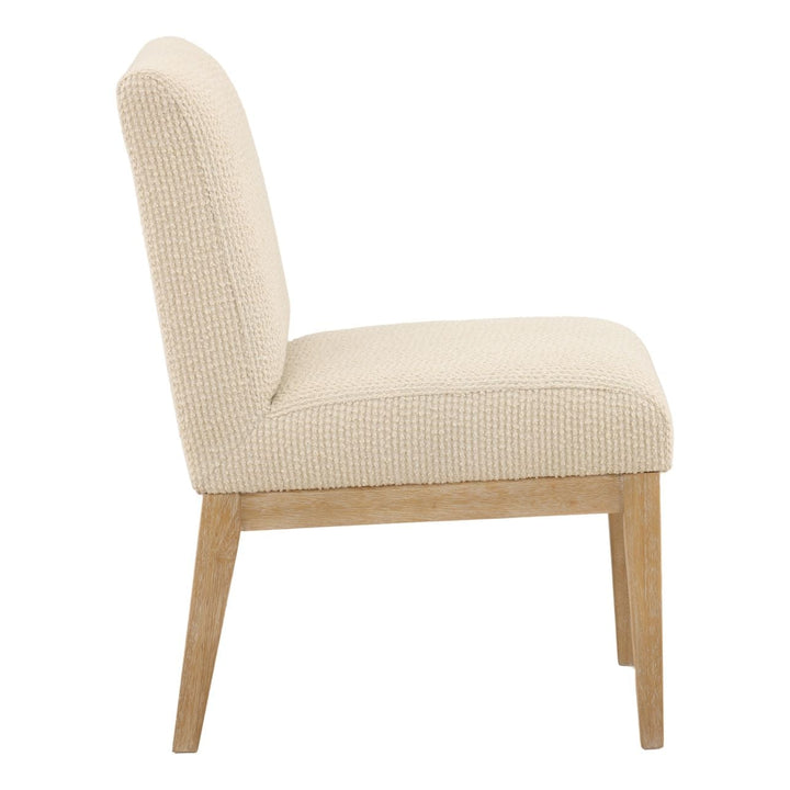 Jalenna Cream Boucle Dining Chairs, Set of 2, profile view