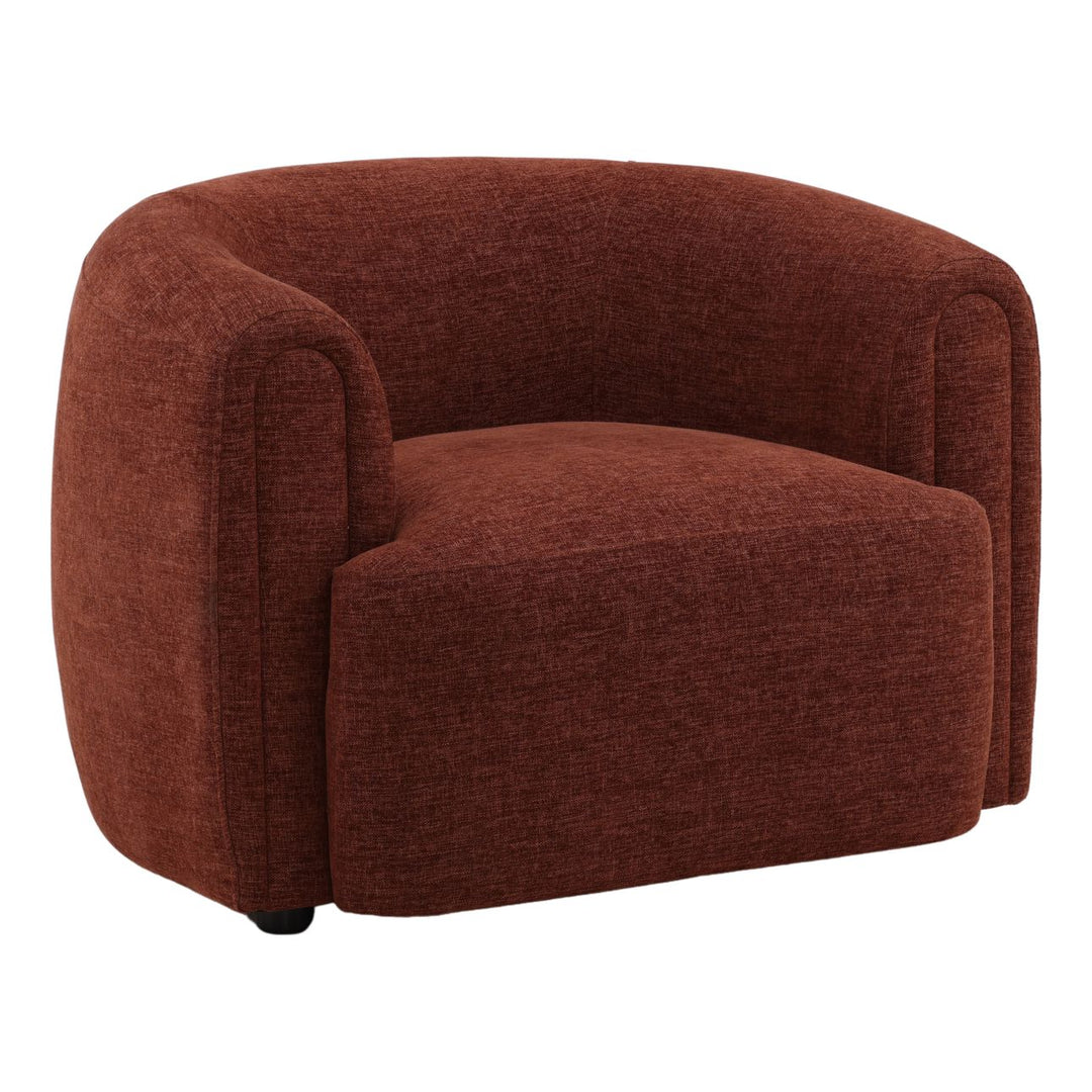 Iren Rust Tweed Lounge Chair, three-quarter studio view