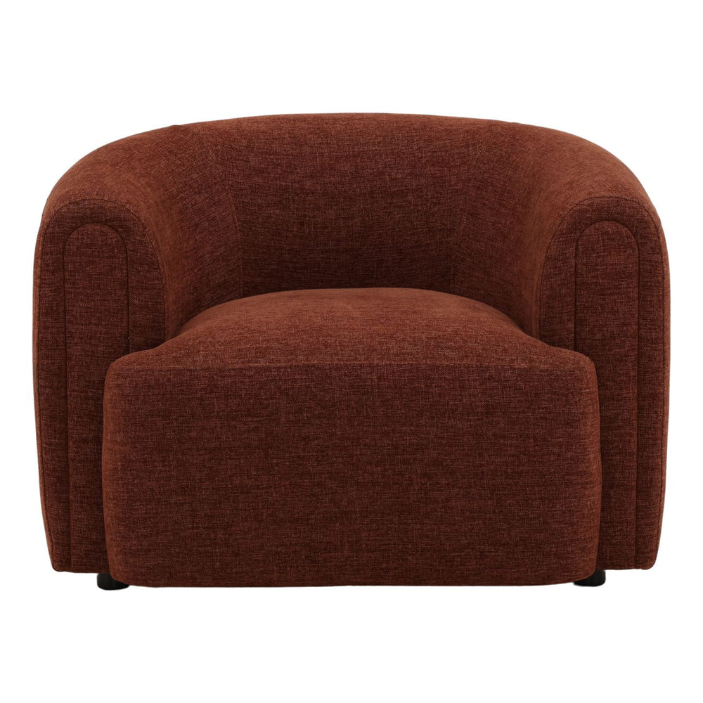 Iren Rust Tweed Lounge Chair, front view