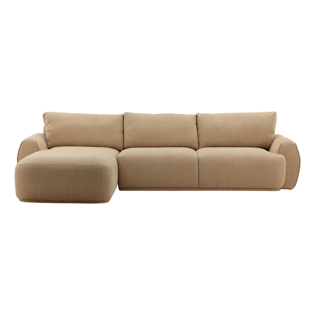 Castellen Sand Chaise Sectional, Left Side Chaise, three-quarter studio view