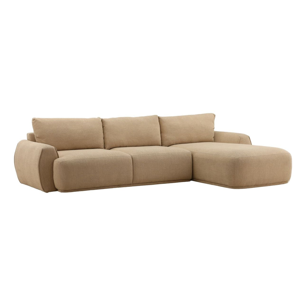 Castellen Sand Chaise Sectional, Right Side Chaise, three-quarter studio view