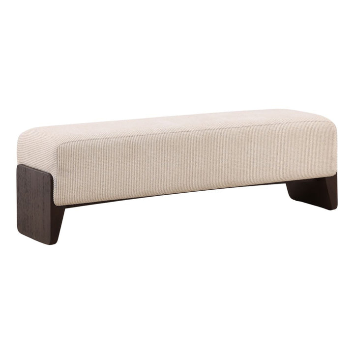Malin Cream Bench, three-quarter studio view