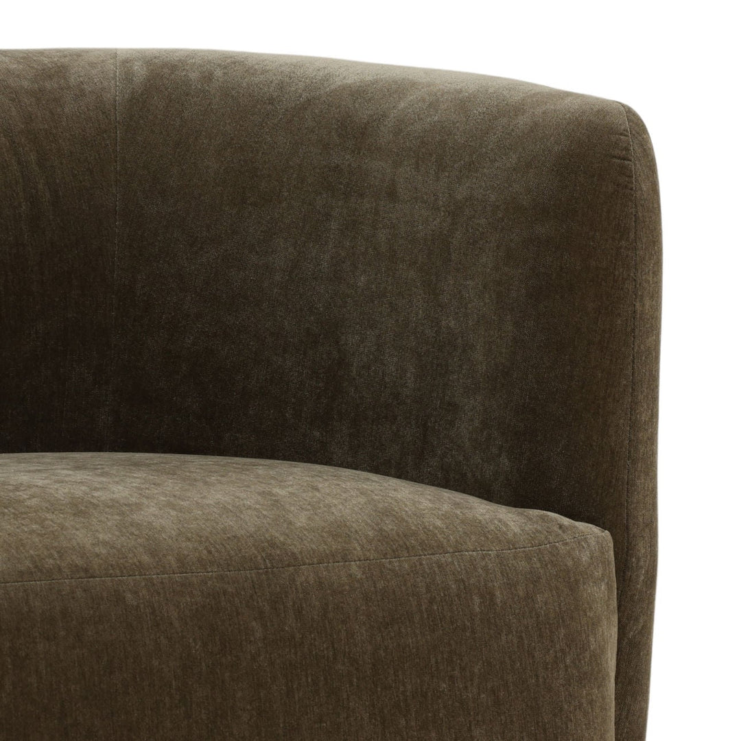 Tovin Olive Velvet Swivel Chair, detail 2 view