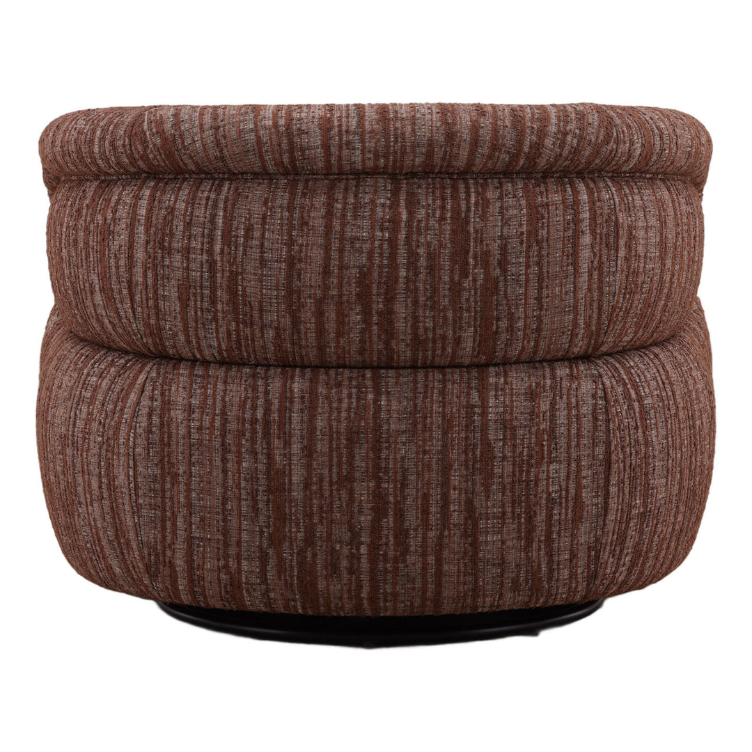 Alara Brown Chenille Lounge Chair, back view