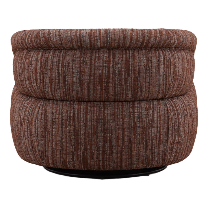 Alara Brown Chenille Lounge Chair, back view