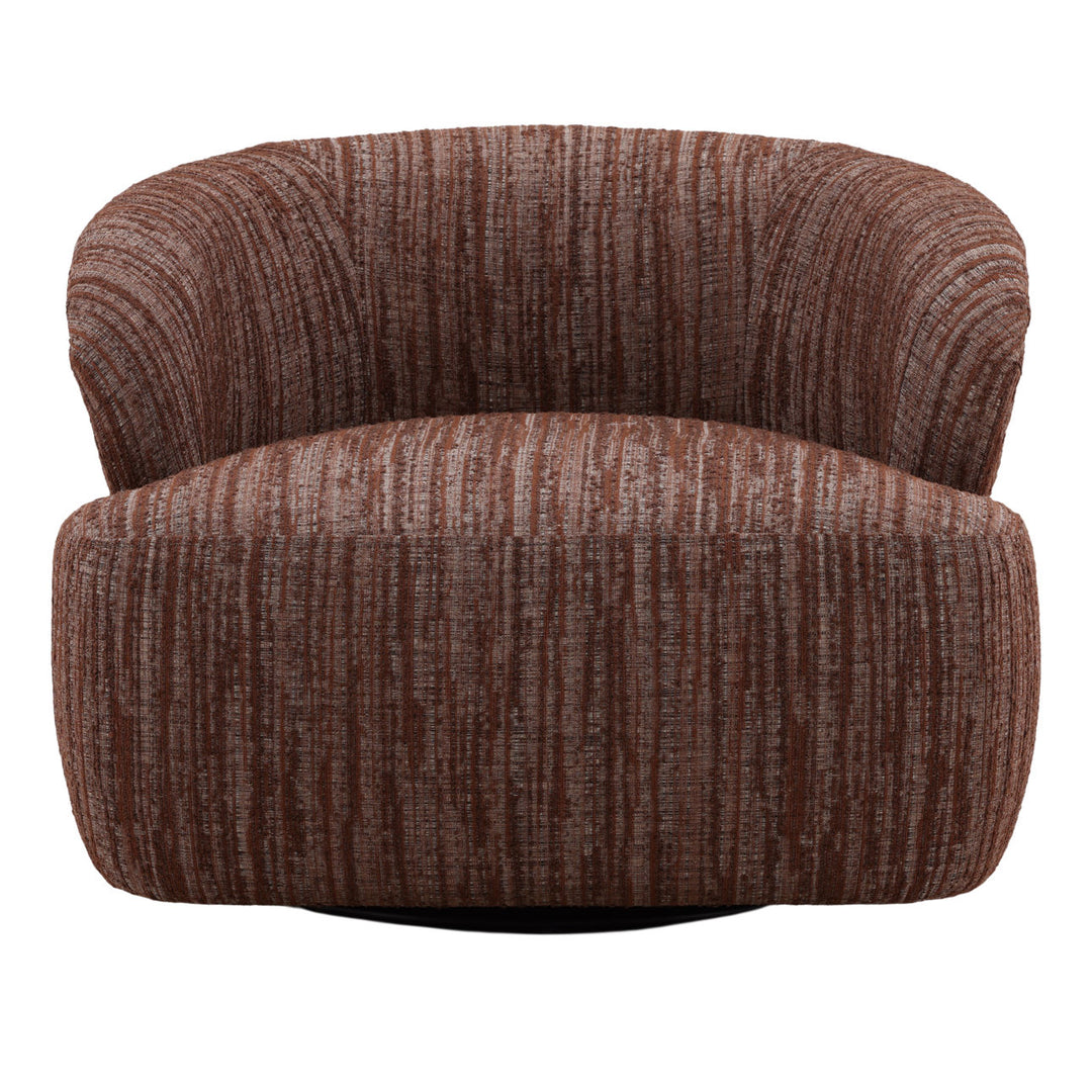 Alara Brown Chenille Lounge Chair, front view