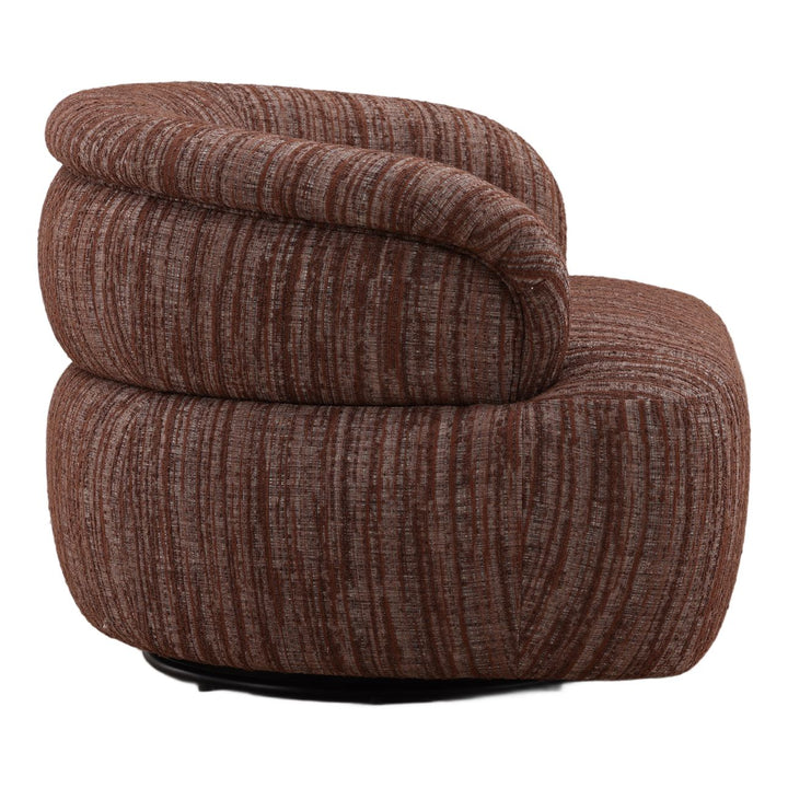 Alara Brown Chenille Lounge Chair, profile view