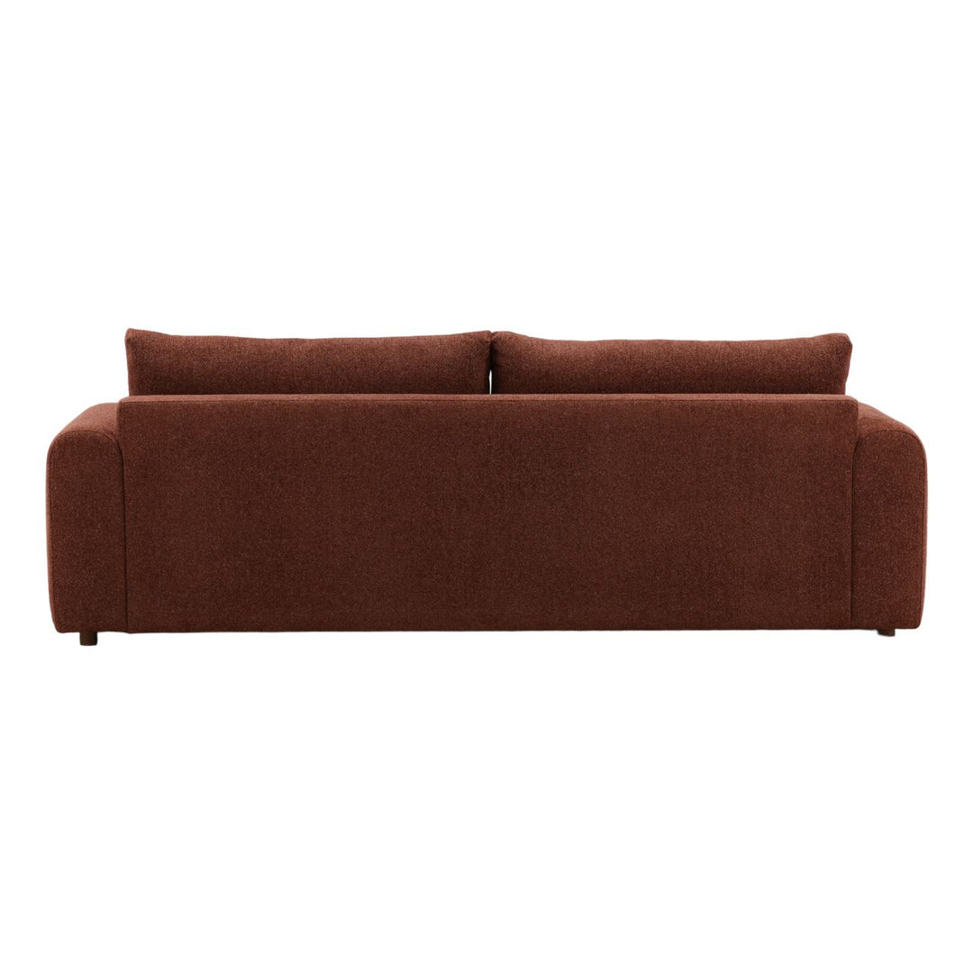 Franwell Chenille Sofa, Rust, back view