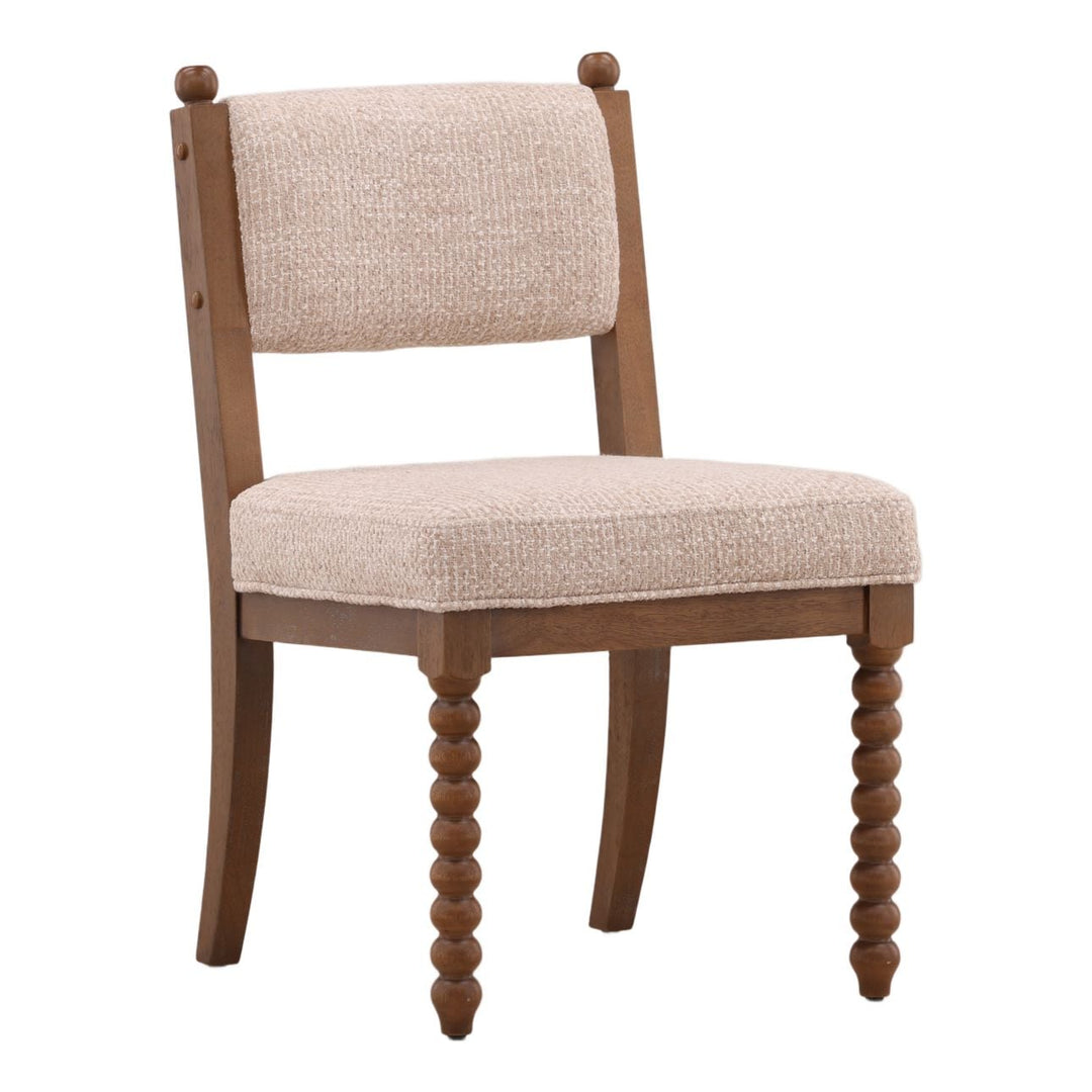 Dune Taupe Chenille Dining Chair, three-quarter studio view