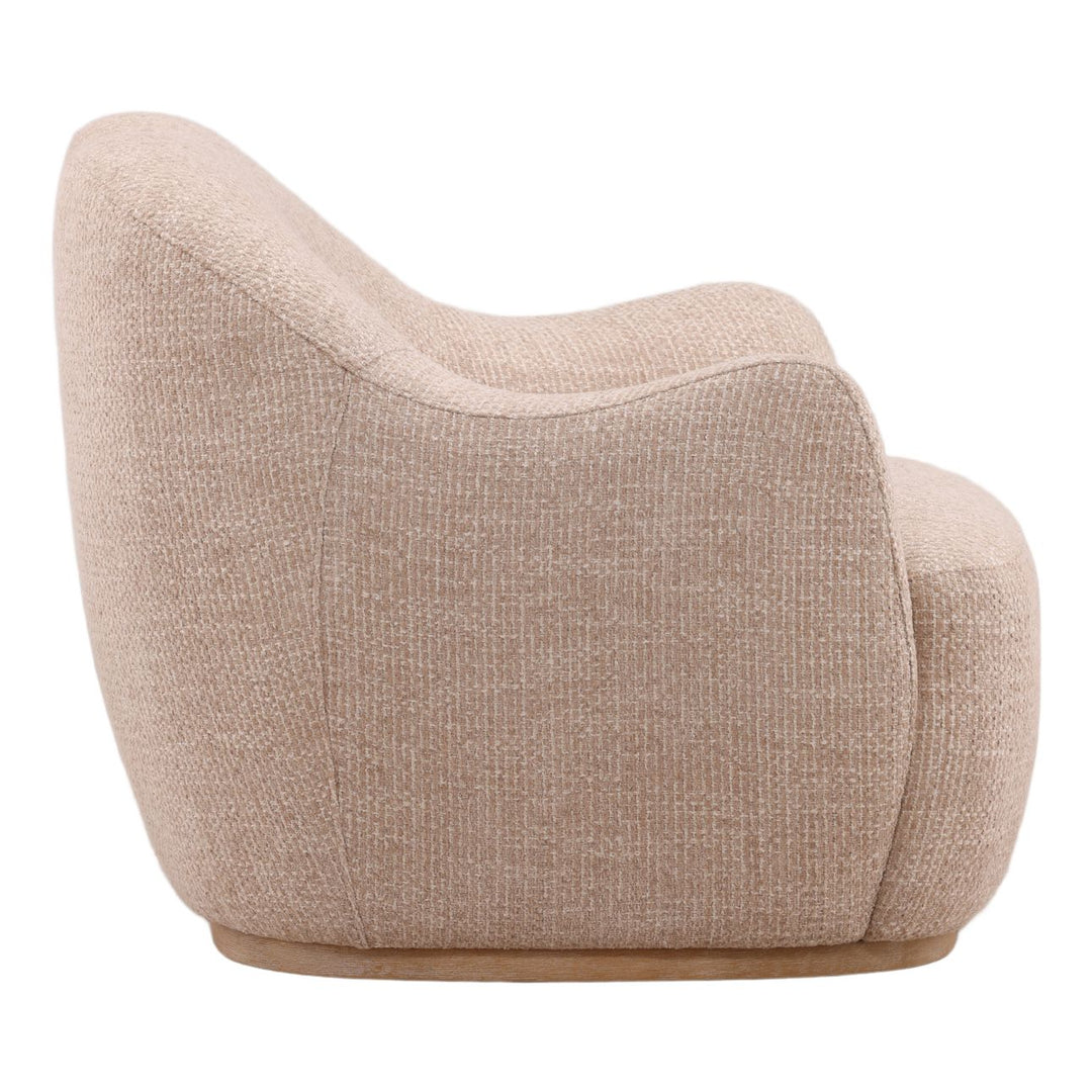 Kiara Taupe Chenille Lounge Chair, profile view