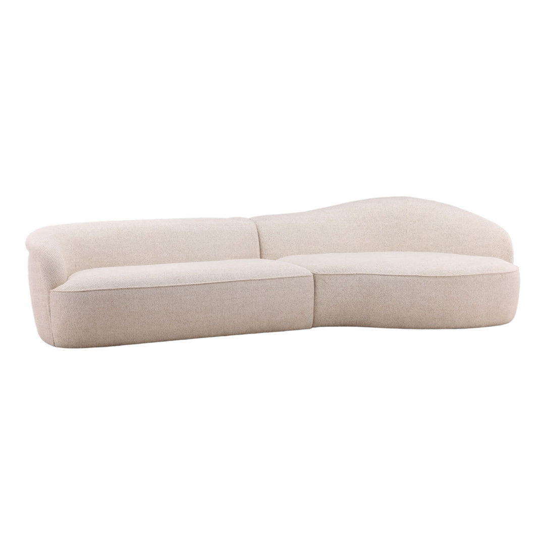 Ilaren Cream Chenille Sectional, three-quarter studio view