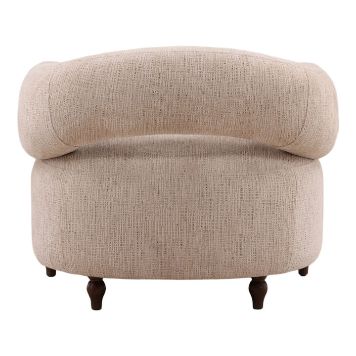 Mirabel Oatmeal Chenille Lounge Chair, back view