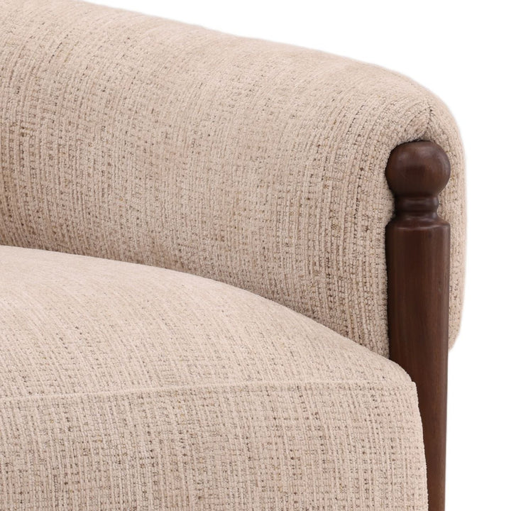 Mirabel Oatmeal Chenille Lounge Chair, detail 2 view