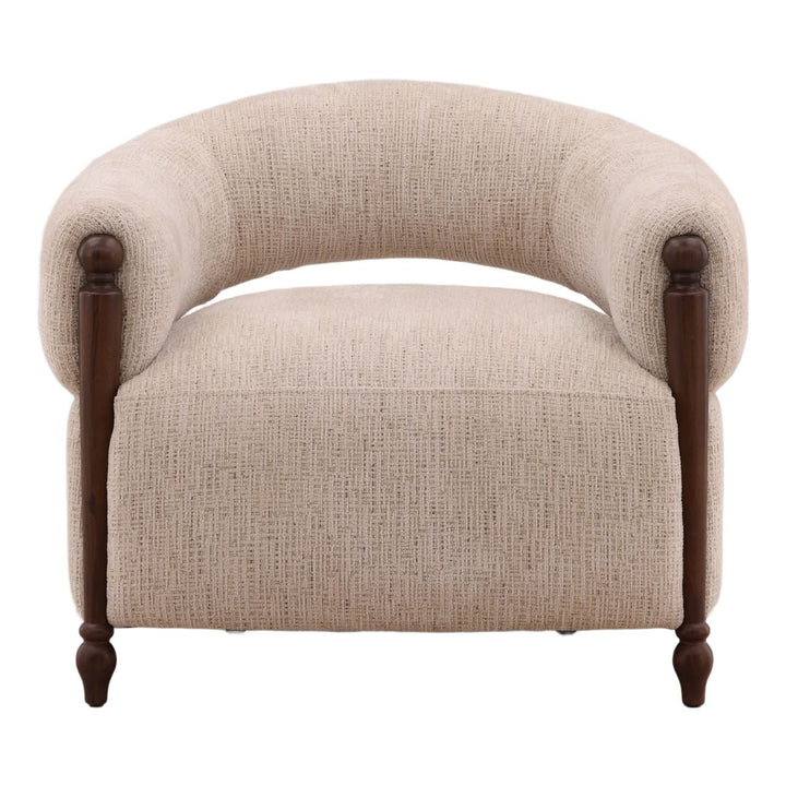 Mirabel Oatmeal Chenille Lounge Chair, front view