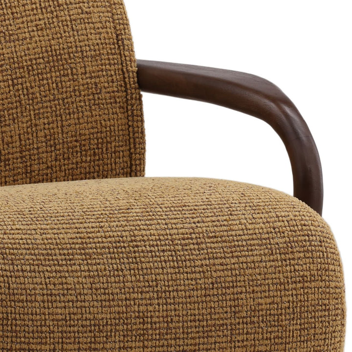 Roslyn Ochre Chenille Swivel Chair, detail 2 view
