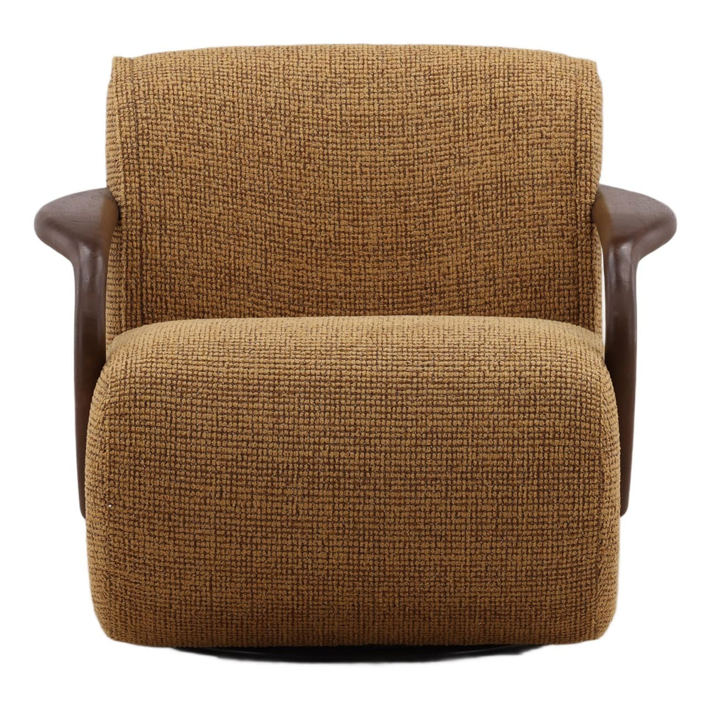Roslyn Ochre Chenille Swivel Chair, front view