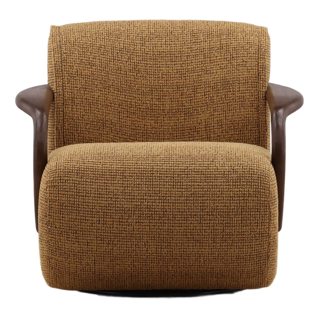 Roslyn Ochre Chenille Swivel Chair, front view