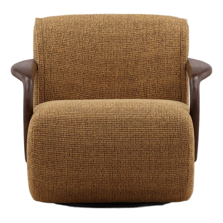 Roslyn Ochre Chenille Swivel Chair, front view