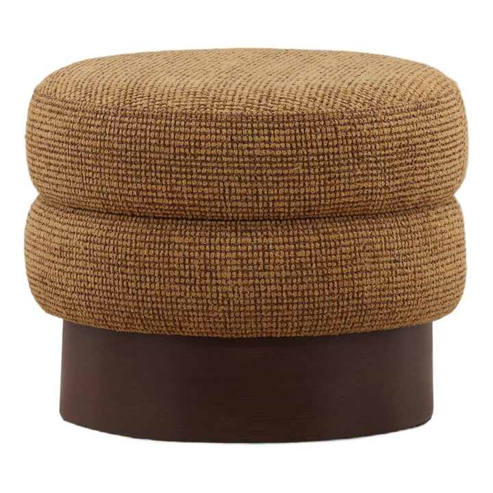 Kalon Ochre Stool, three-quarter studio view