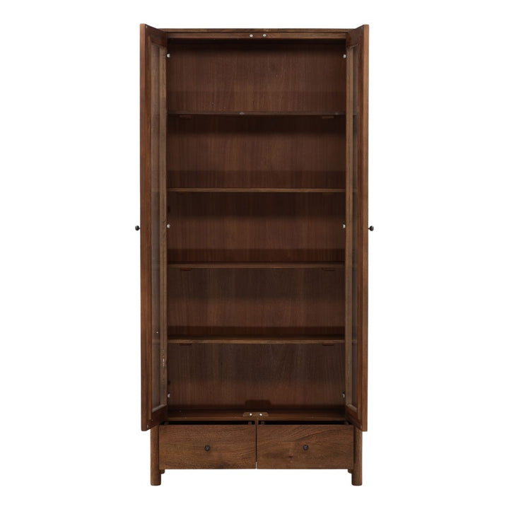 Reina Mango Wood Storage Cabinet, open door view