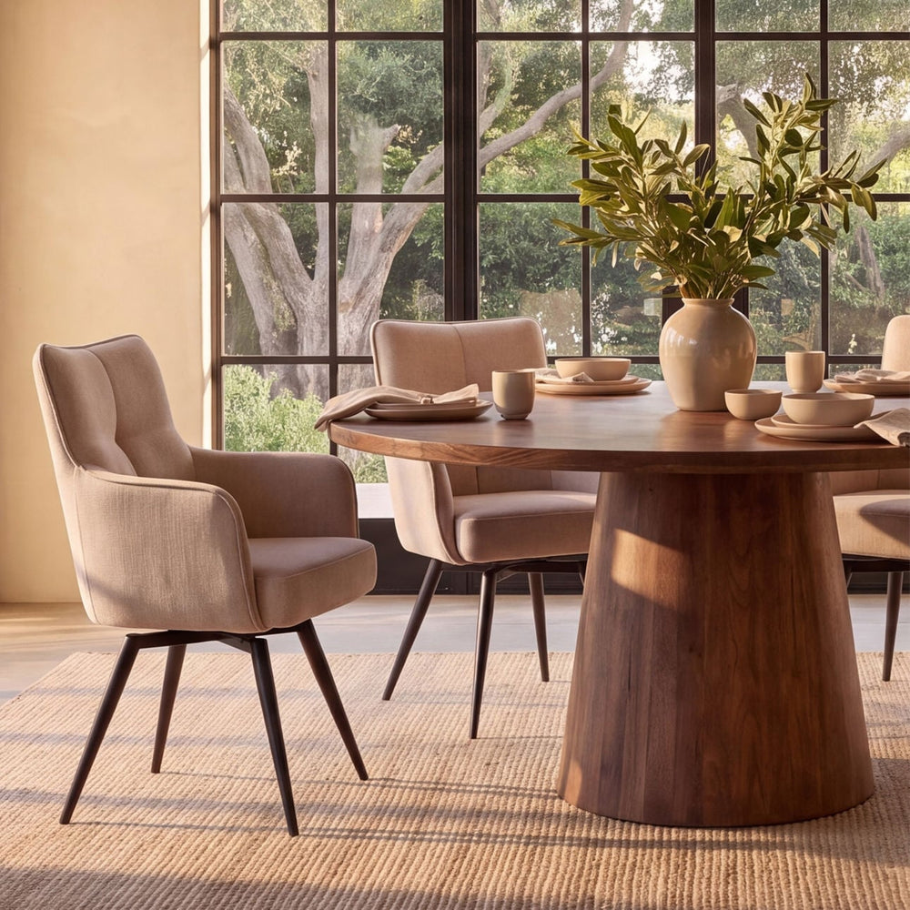 Paxton Brown Mango Wood Dining Table, lifestyle view