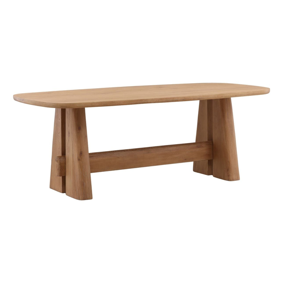 Hale Natural Oak Dining Table, three-quarter studio view