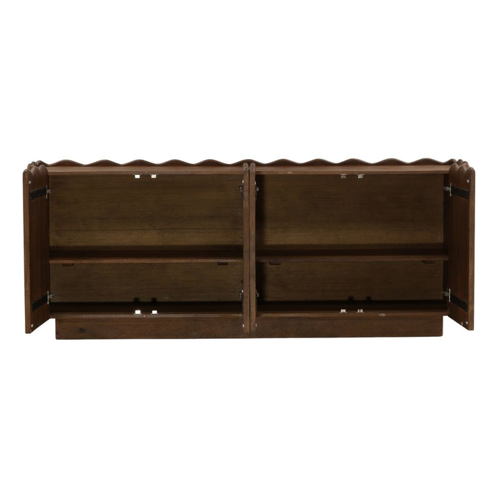 Aubrey Mango Wood Sideboard, open door view