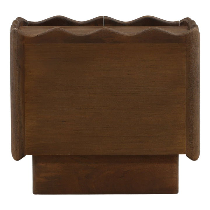 Aubrey Mango Wood Nightstand, back view