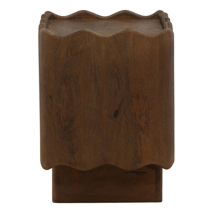 Aubrey Mango Wood Nightstand, profile view