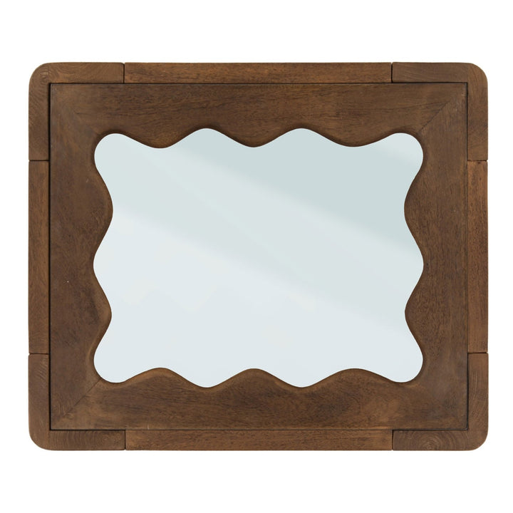 Alden Glass Top Wood Side Table, overhead view