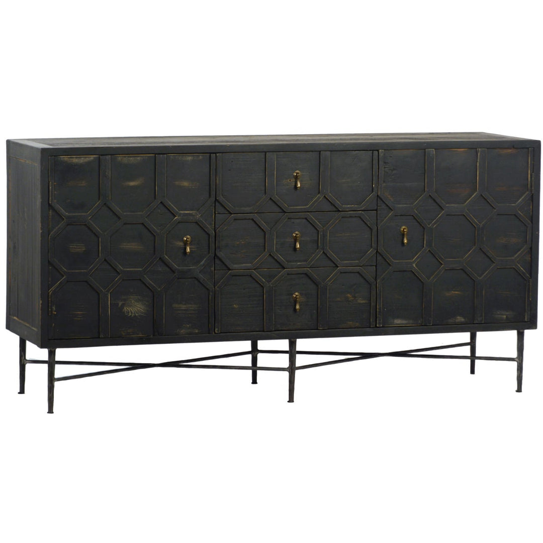 Harlow Reclaimed Pine Sideboard, three-quarter studio view